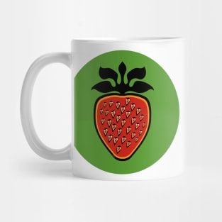 Strawberry Heart Berry Green Circle Indigenous WAWEZHI CANADA Mug